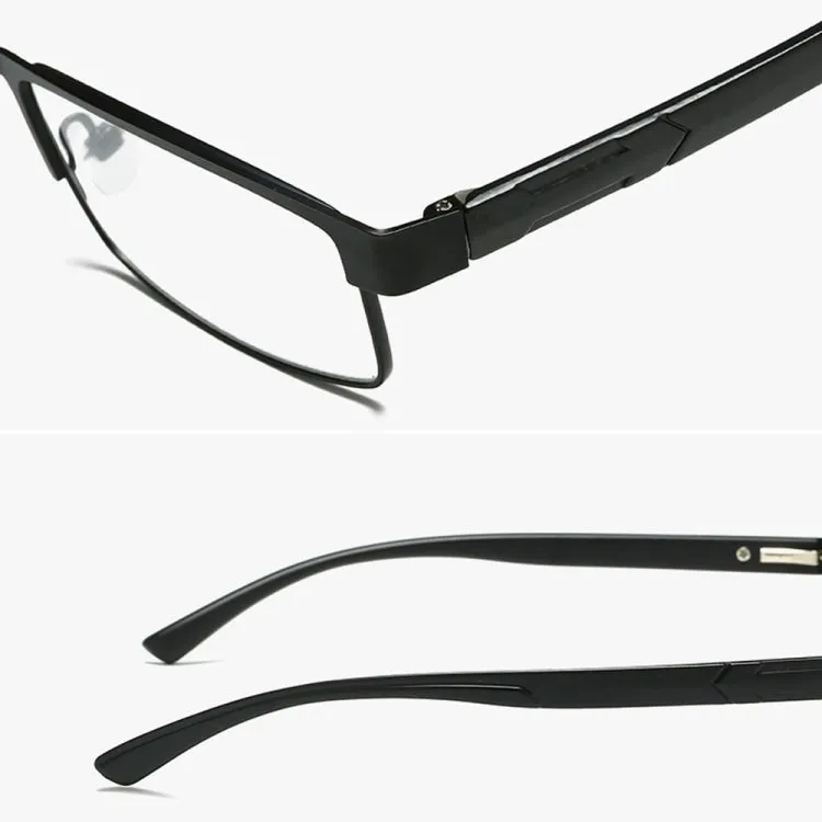 Simple Matel Frame Reading Glasses Hyperopia Eyeglasses  2.50D(Matte Black)