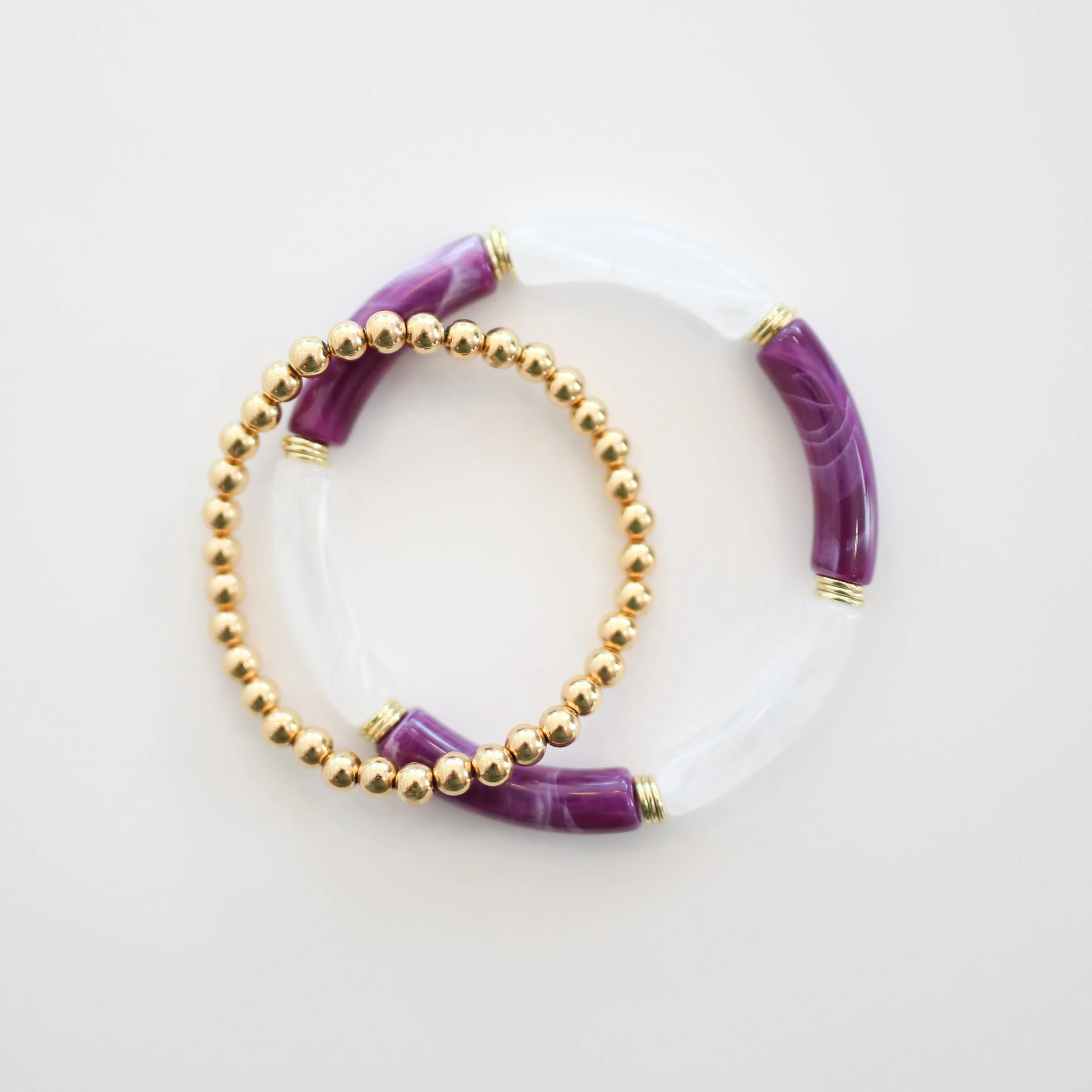 Skinny Acrylic Bamboo Bracelet: Violet   Alabaster