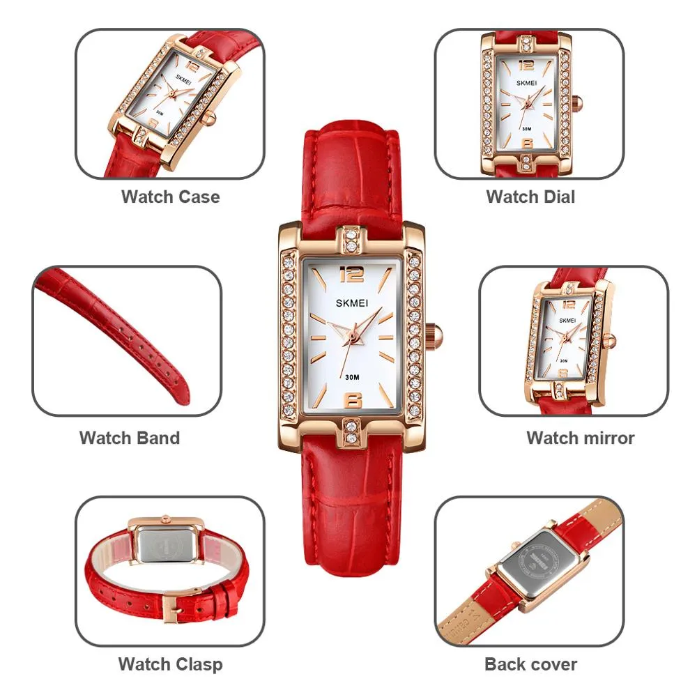 SKMEI 1690 Quartz Watches for Womens w/ Rhinestone Decoration