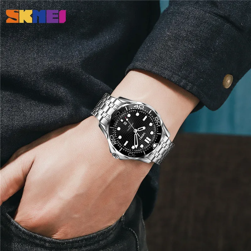 SKMEI 9276 Deep Sea Pilot Watch for Men w/ 360° Rotating Ring