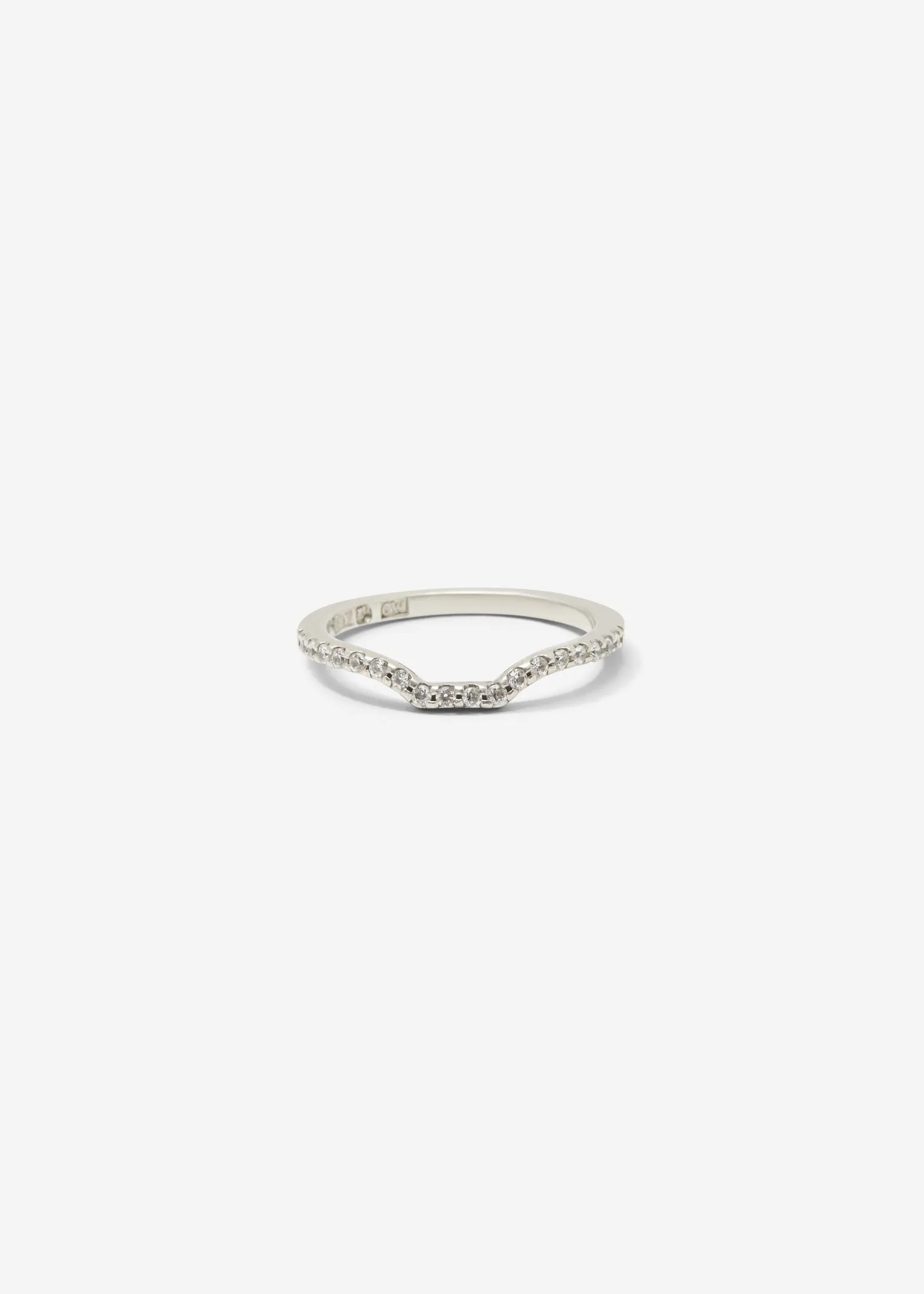 Slized Scallop Set Half Eternity Band 0.01 ct