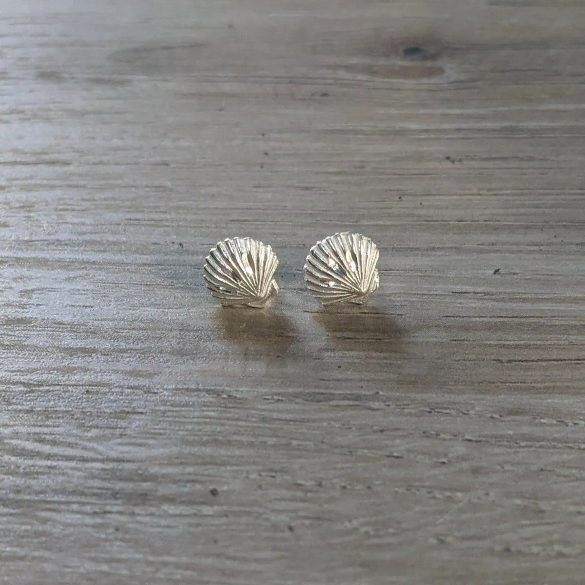 Small Clam Shell Stopper Stud Earring