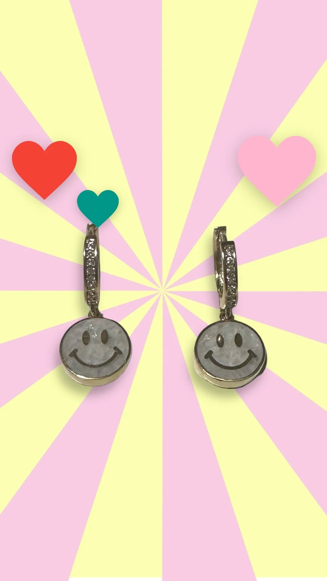 Smiley Face Gemstone Earrings