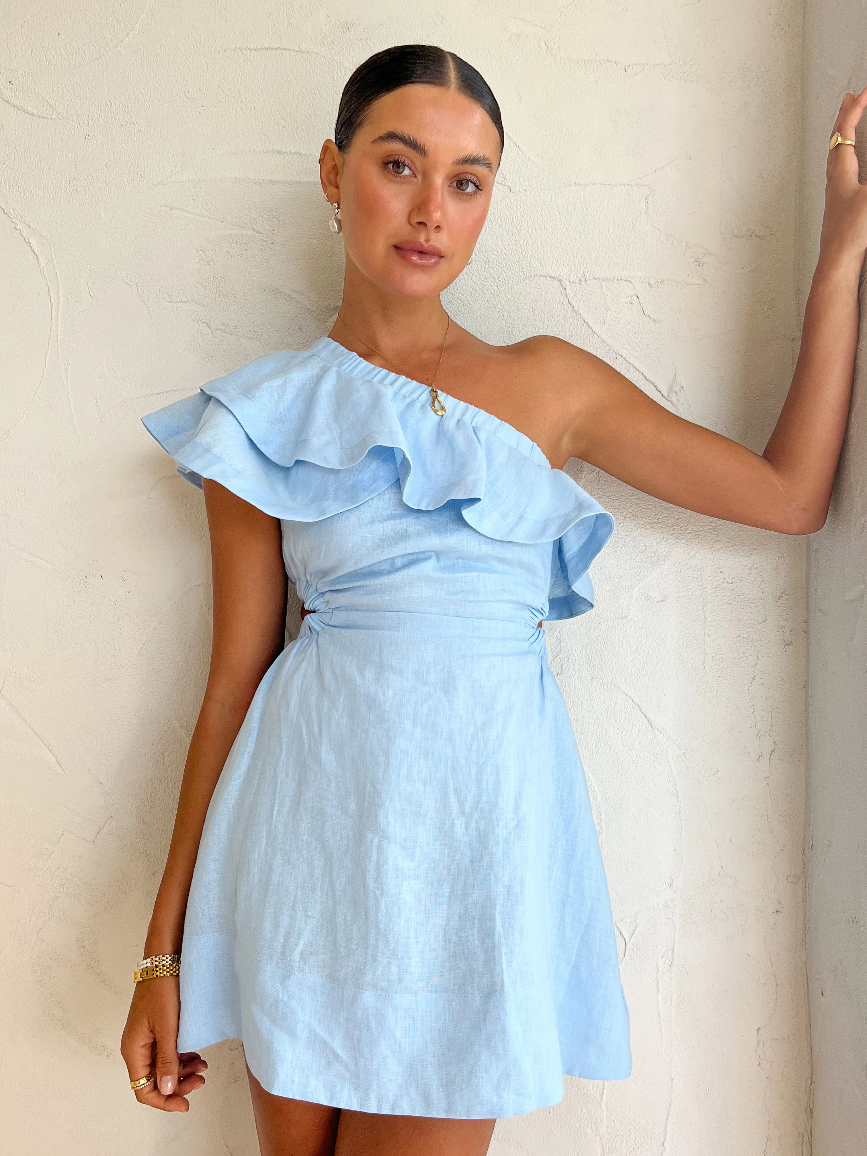 Sovere Promise Reversible Mini Dress in Sky Blue