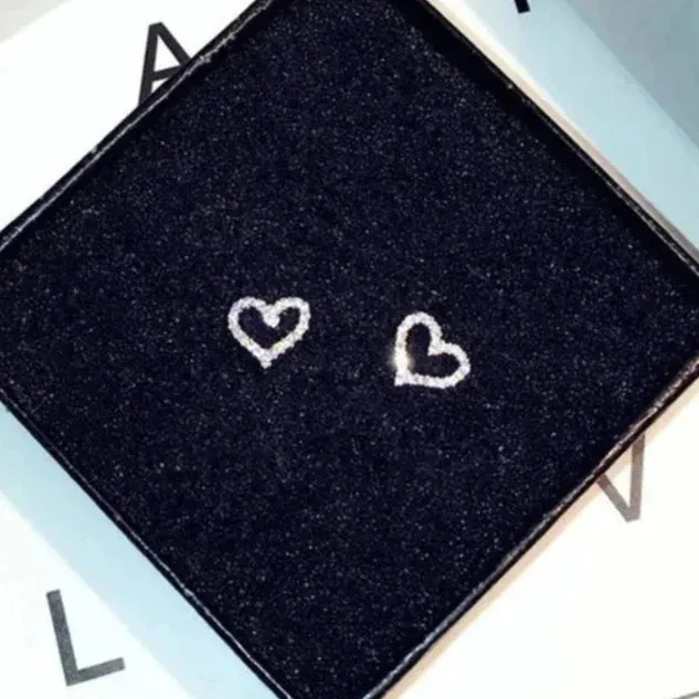 Sparkly Heart Stud Earrings