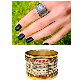 Spinner rings 4 Blessings Meditation Ring, Silver and Gold Personalized Rings