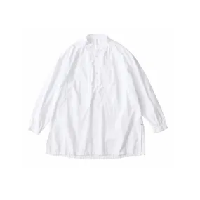 STAND COLLAR LONG SMOCK SHIRT WATCH CHAIN ITEM (NILE GIZA COTTON)