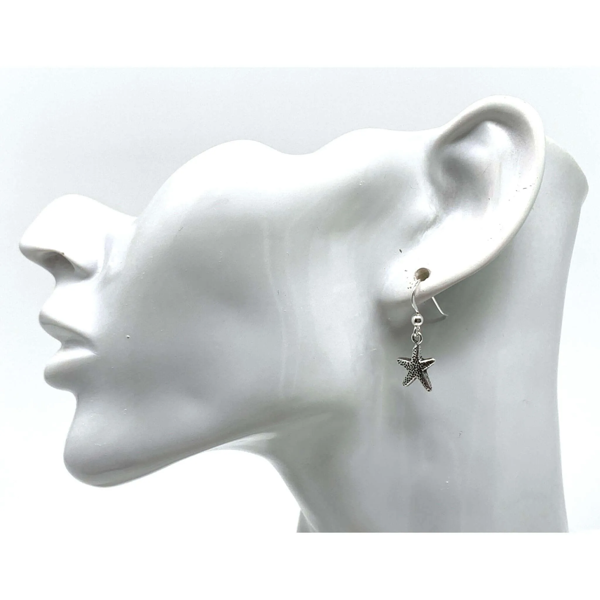 Starfish Earrings In Oxidized Sterling Silver