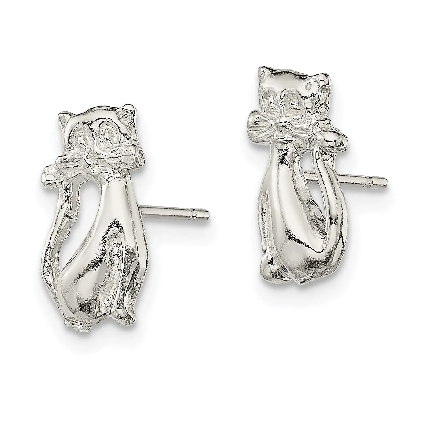 Sterling Silver Cat Mini Earrings