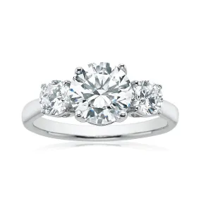 Sterling Silver Cubic Zirconia Trilogy Ring