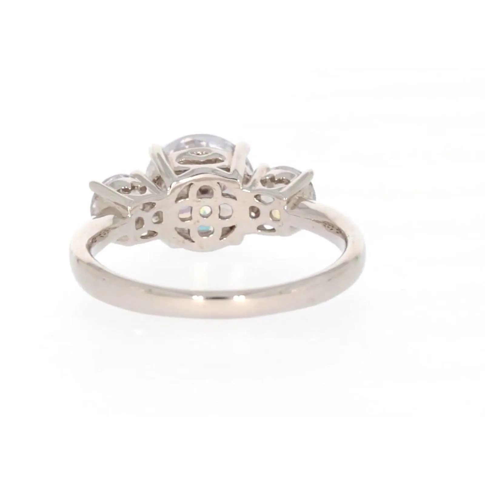 Sterling Silver Cubic Zirconia Trilogy Ring