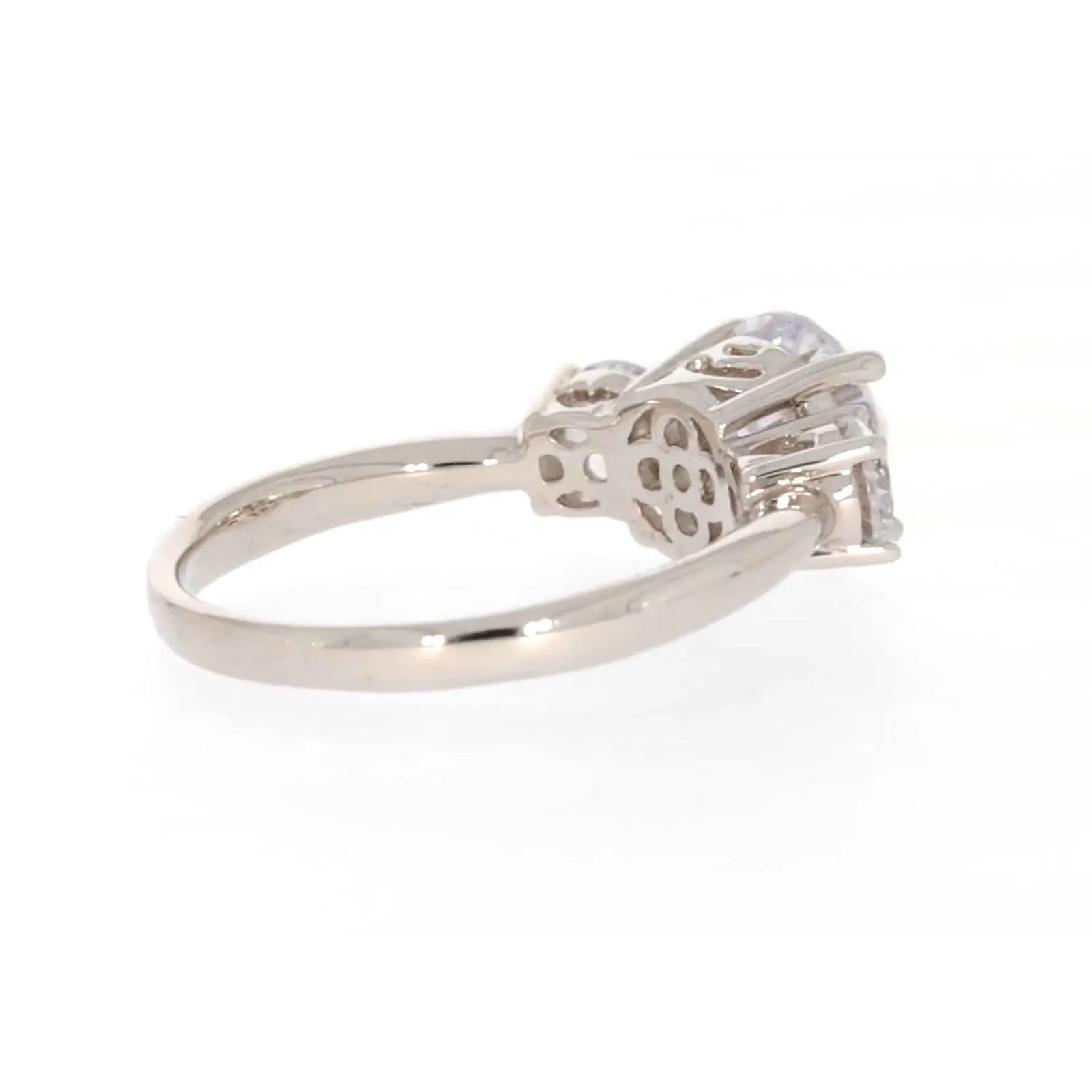 Sterling Silver Cubic Zirconia Trilogy Ring