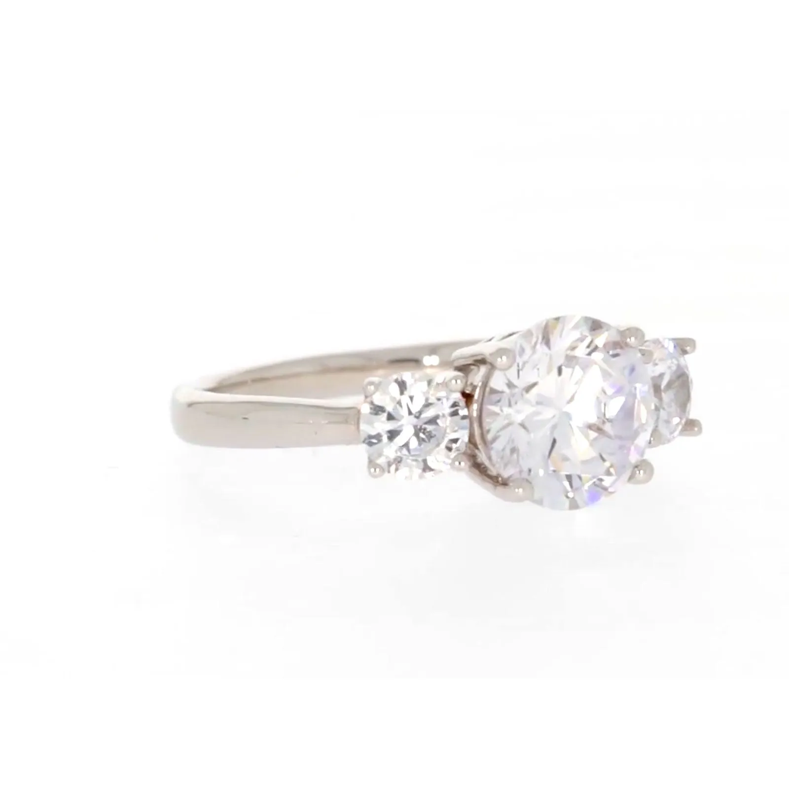 Sterling Silver Cubic Zirconia Trilogy Ring