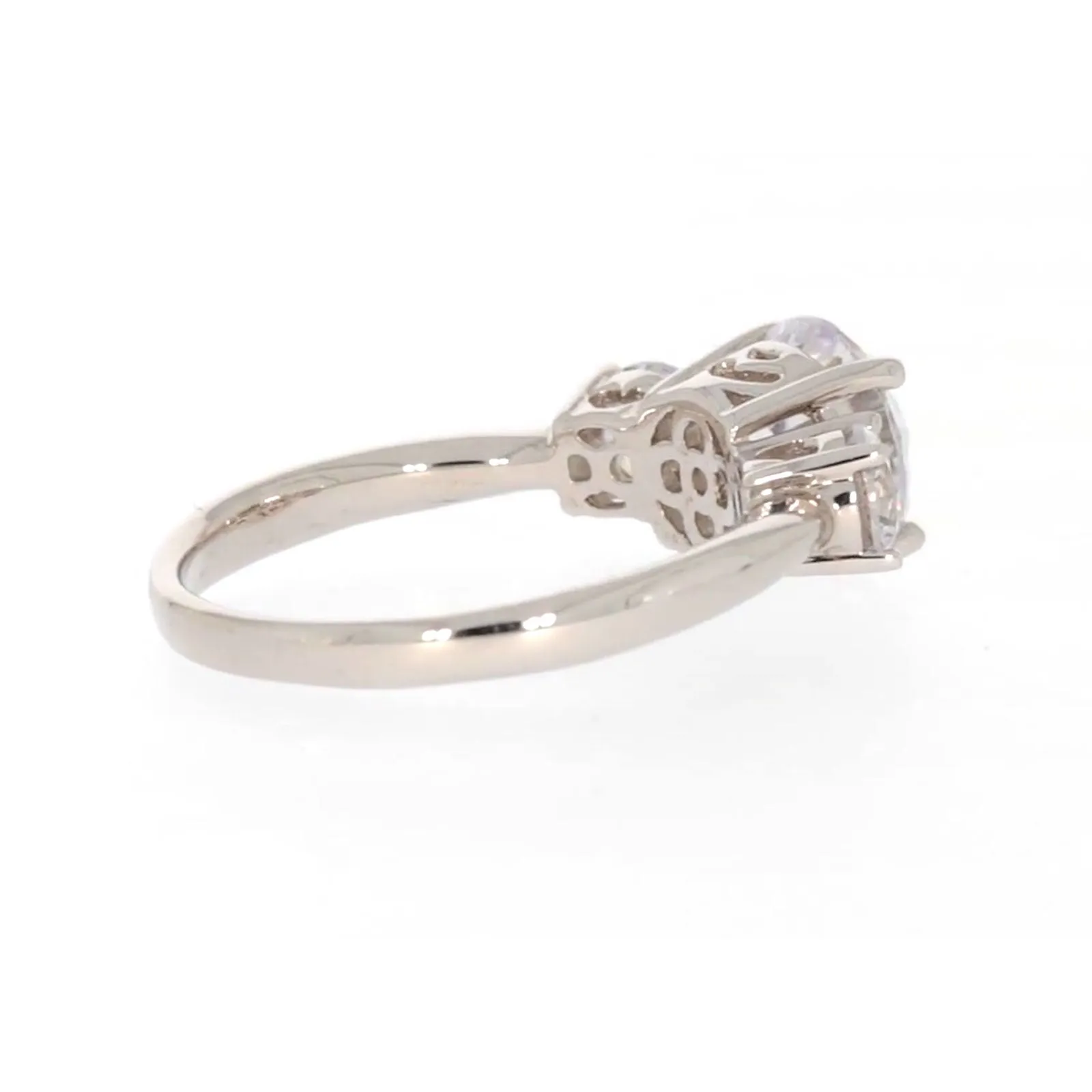 Sterling Silver Cubic Zirconia Trilogy Ring