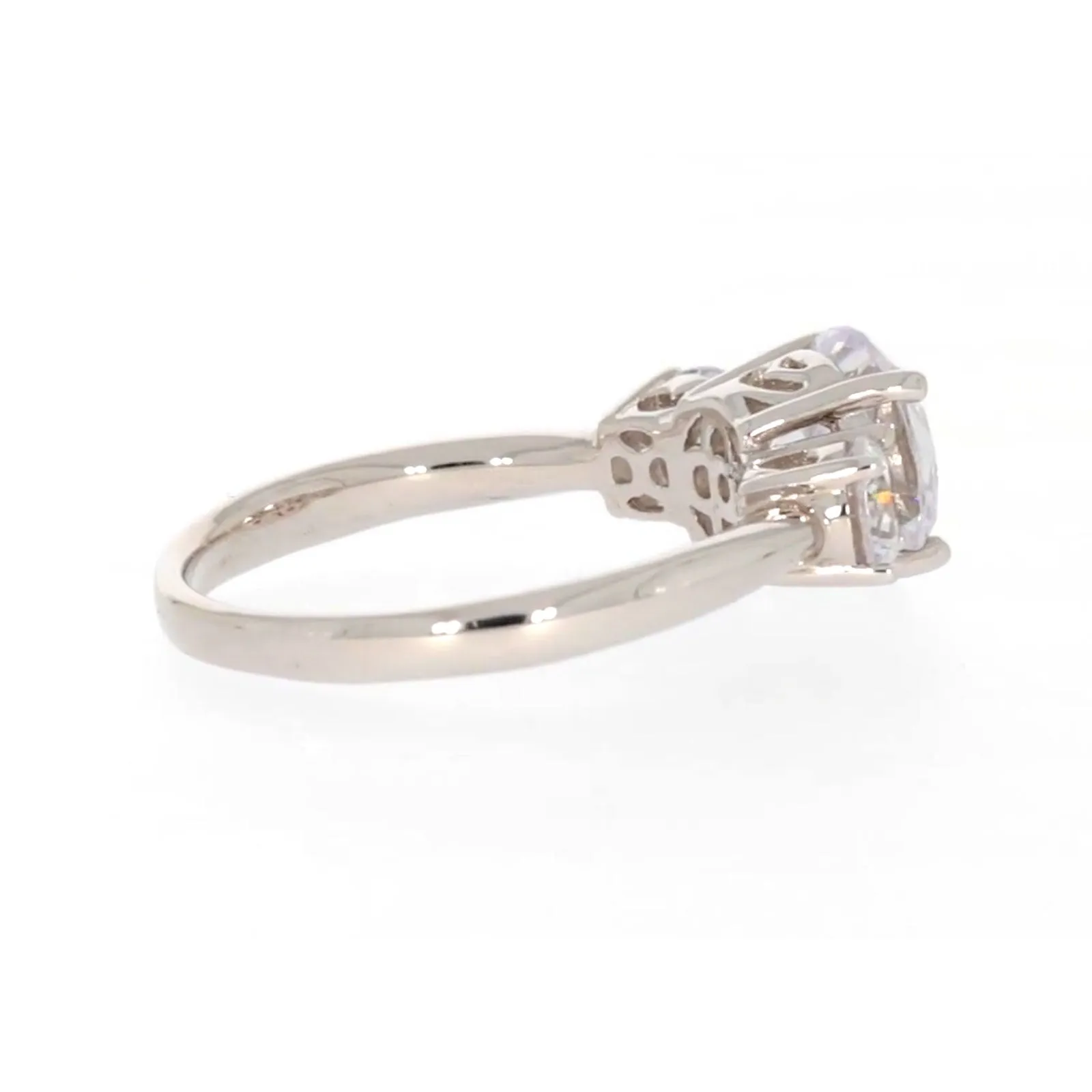 Sterling Silver Cubic Zirconia Trilogy Ring