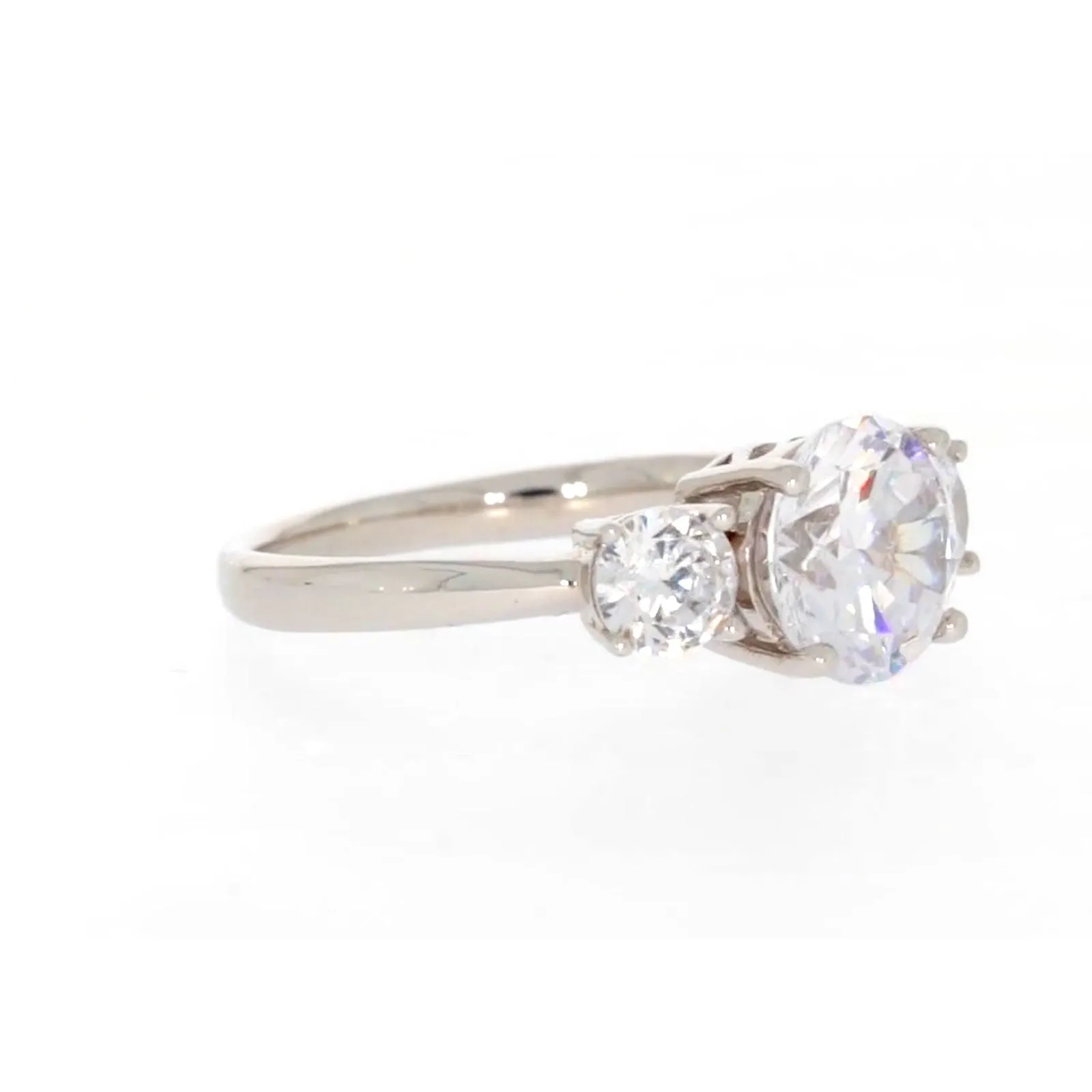 Sterling Silver Cubic Zirconia Trilogy Ring