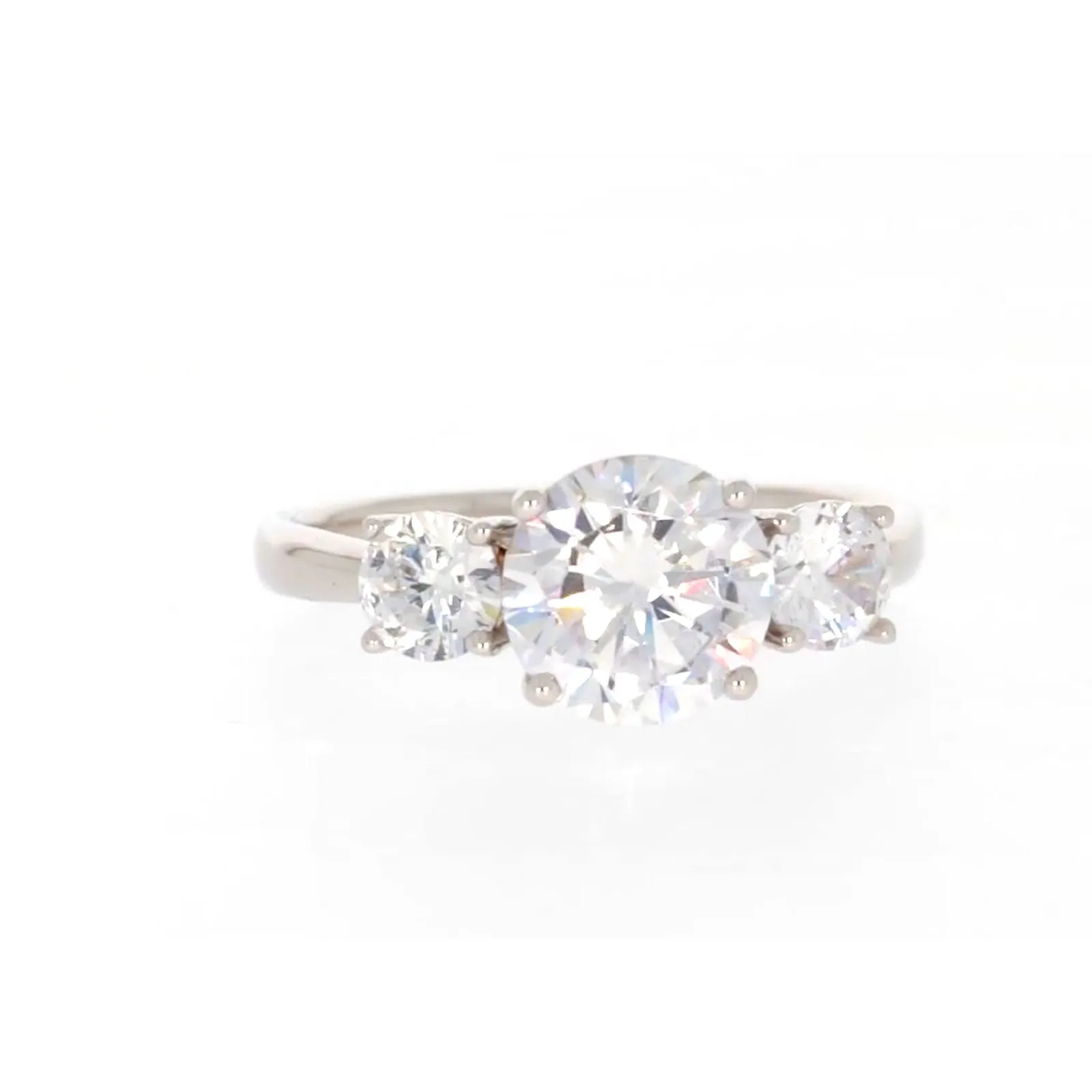 Sterling Silver Cubic Zirconia Trilogy Ring