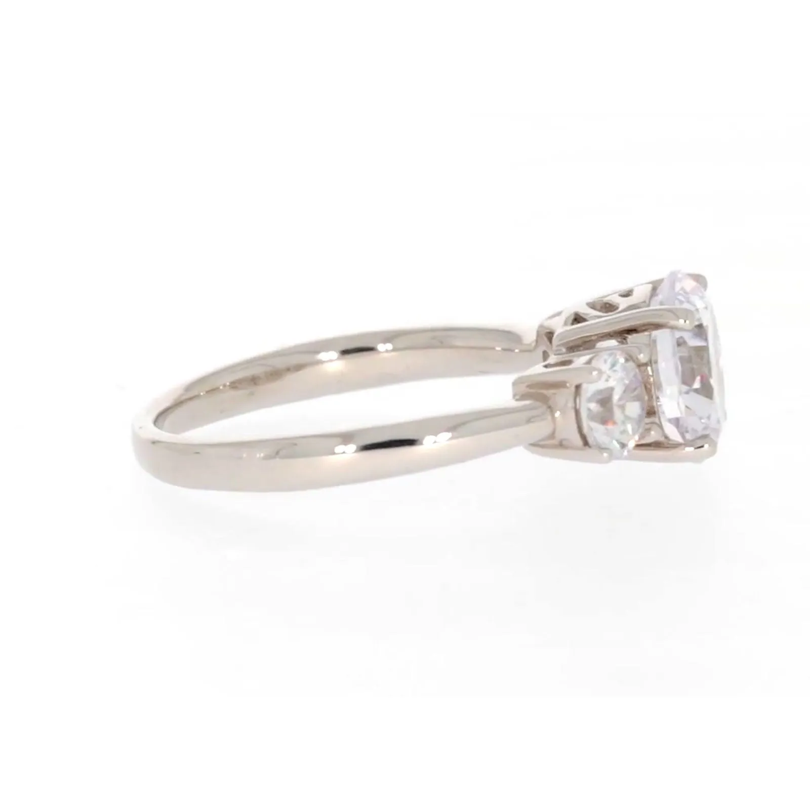 Sterling Silver Cubic Zirconia Trilogy Ring