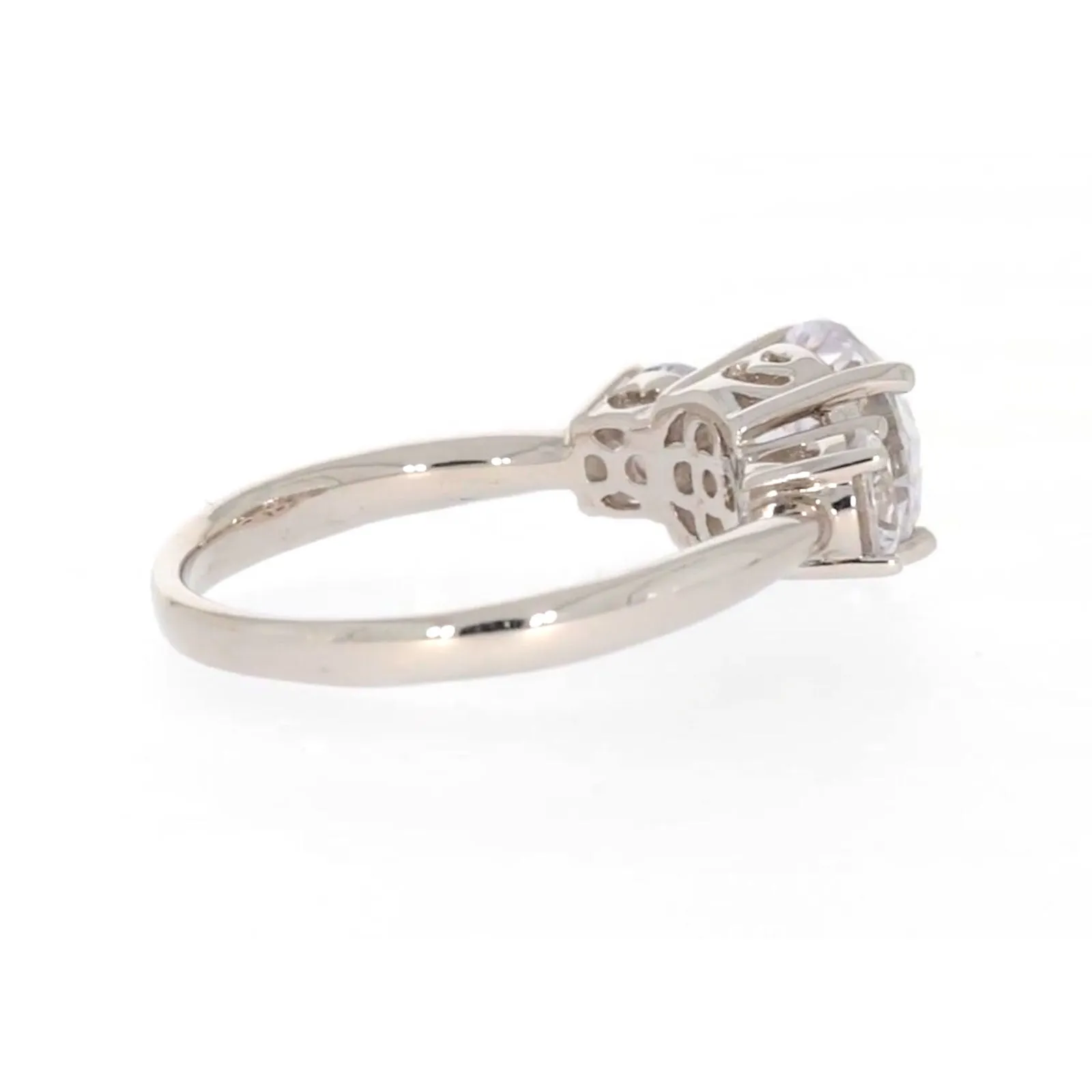 Sterling Silver Cubic Zirconia Trilogy Ring