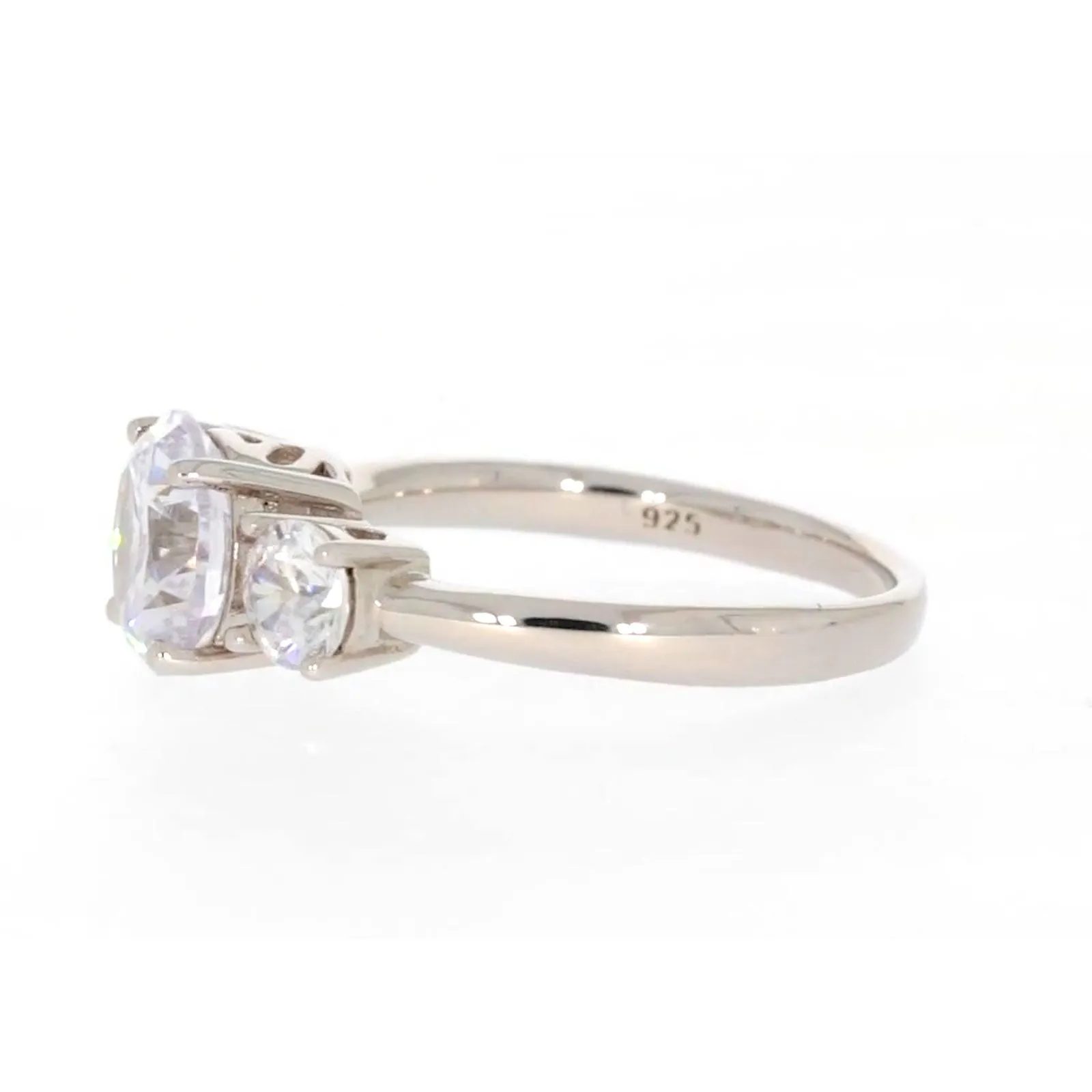 Sterling Silver Cubic Zirconia Trilogy Ring