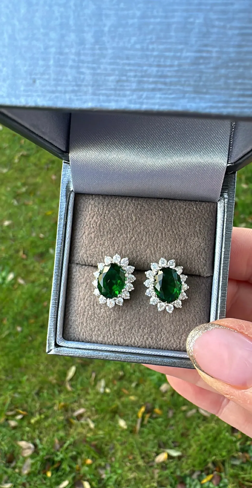 Sterling Silver Emerald Earrings