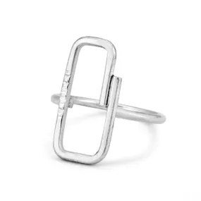 Sterling Silver Geometric Stackable Ring - PAPERCLIP - Ring Jacket