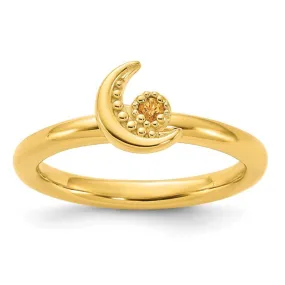 Sterling Silver Gold Plated Stackable Expressions Citrine Moon Ring