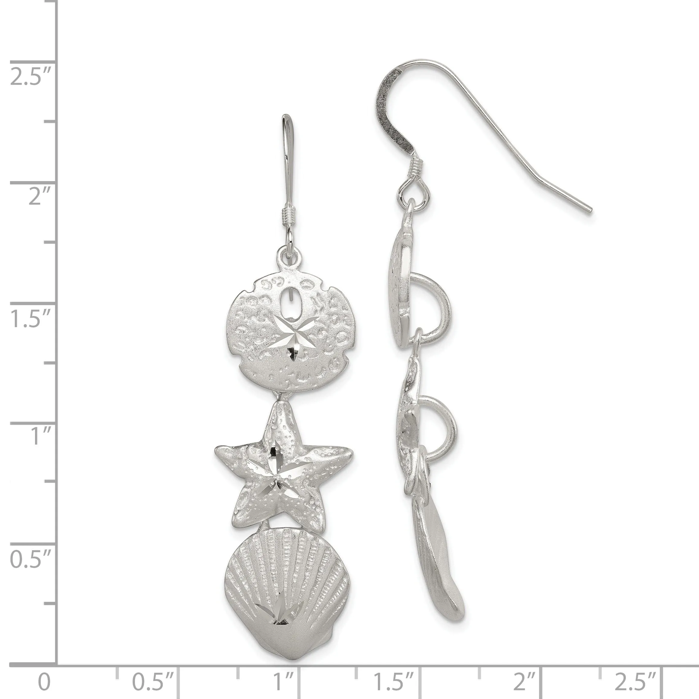 Sterling Silver Sea Life Danlge Earrings