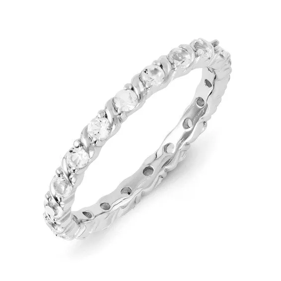 Sterling Silver Stackable Expressions White Sapphire Eternity Ring