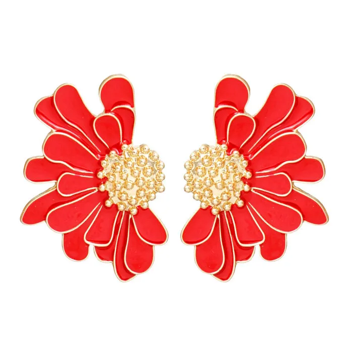 Studs Tropical Flower Earrings for Women