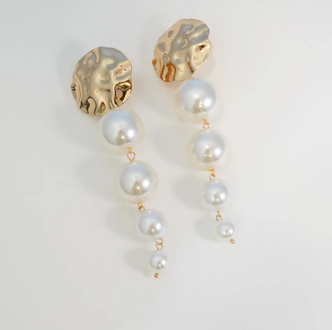 Style Statement with Bold Pearls  Earrings