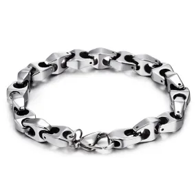 Stylish Men's Tungsten Steel Bracelet - Retro Fashion Jewelry for Him