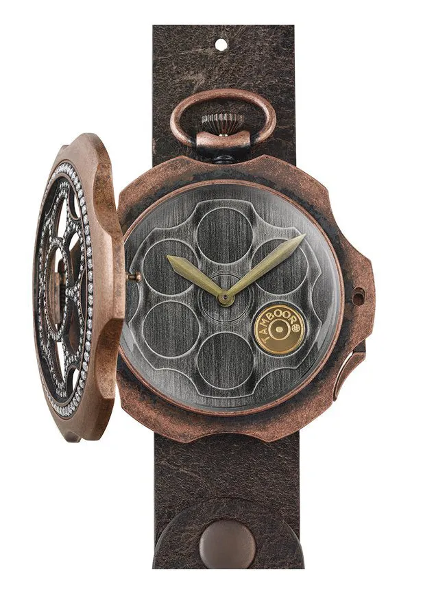 TAMBOORO Men’s watch - ONE SHOT - DIRTY BRONZE - ZIRCONIA - TB-100-BR-ZW-SL-CP