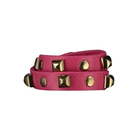 Tanya Fuchsia Pink Leather Bracelet