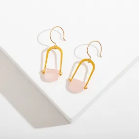 Teara Earrings - Rose Quartz