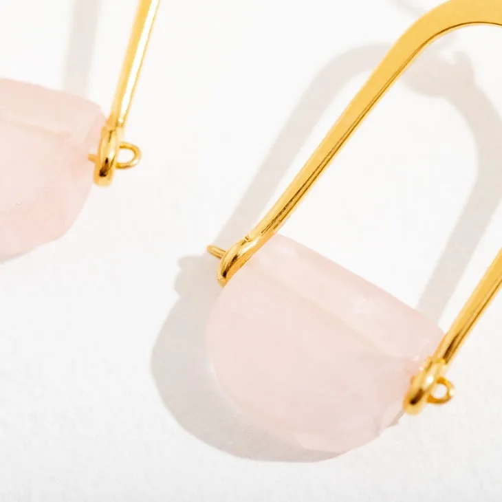 Teara Earrings - Rose Quartz