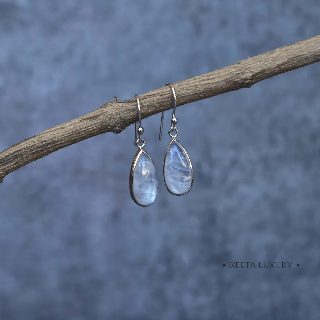 Teardrop Treasure - Moonstone Earrings