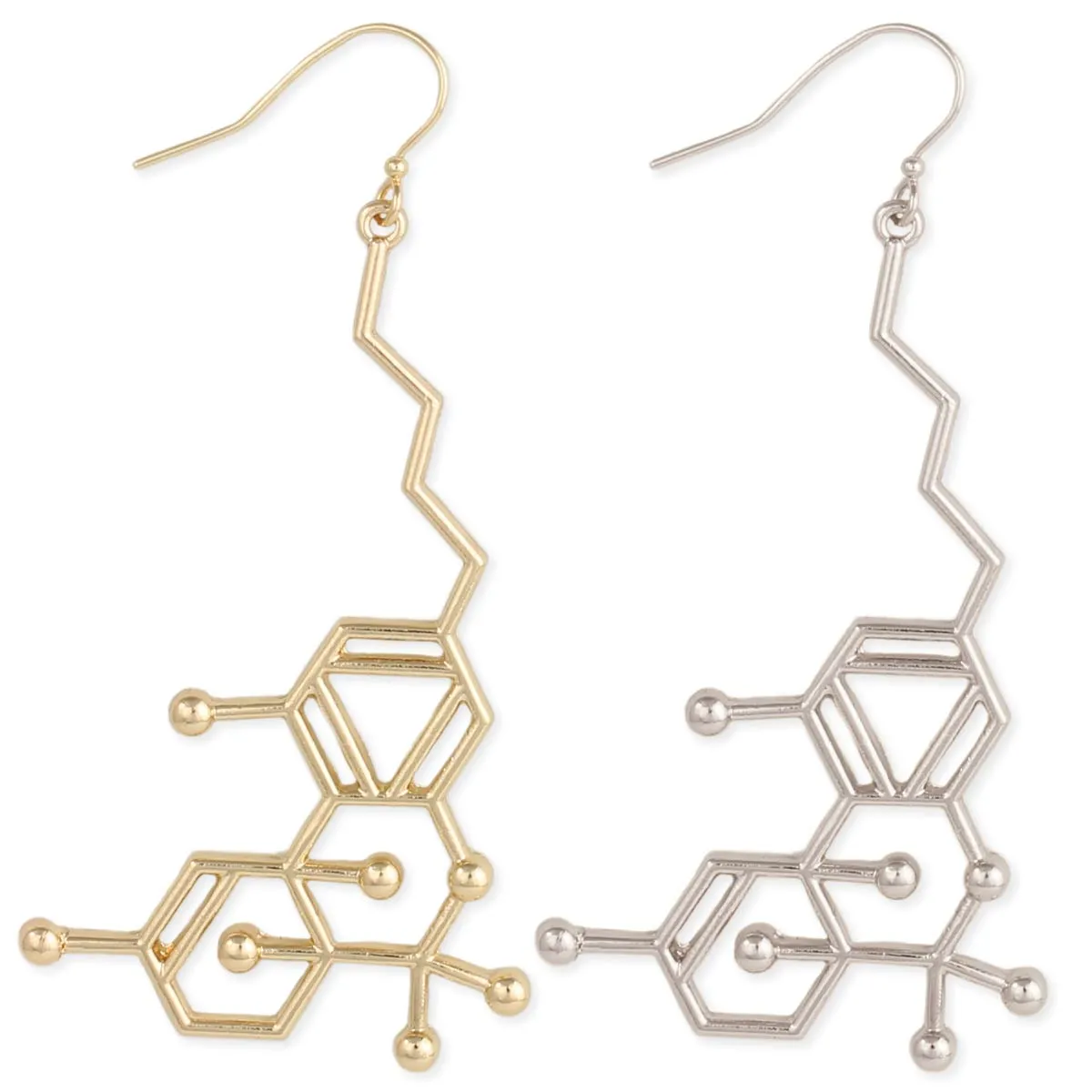 THC Molecule Earrings