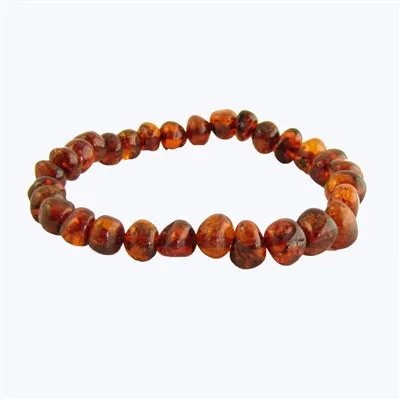 The Amber Monkey- Cognac Stretch Bracelet 8”