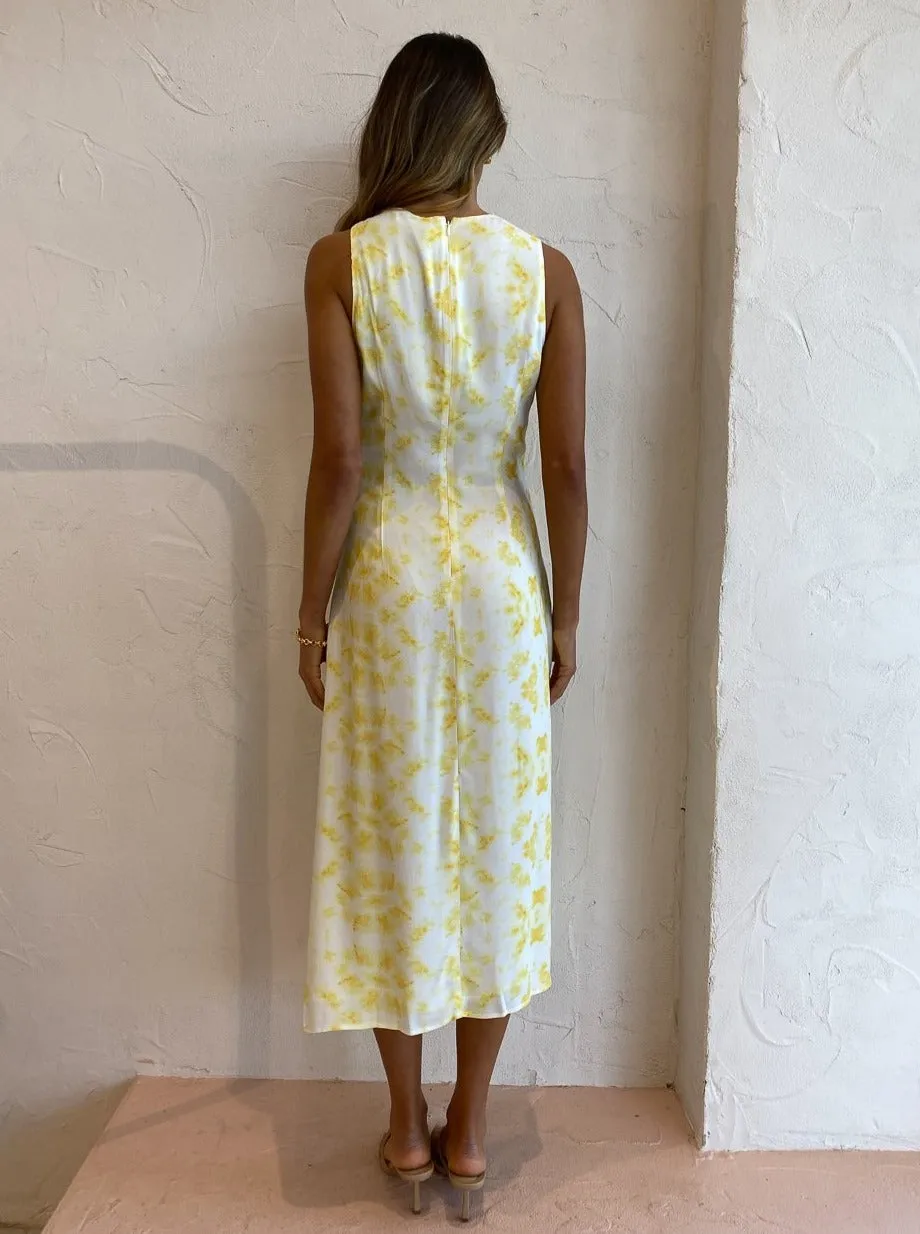 Third Form Ring Out Maxi Tank Dress in Tie-Dye Yellow