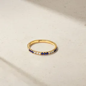 Thread Sapphire and Diamond Ring