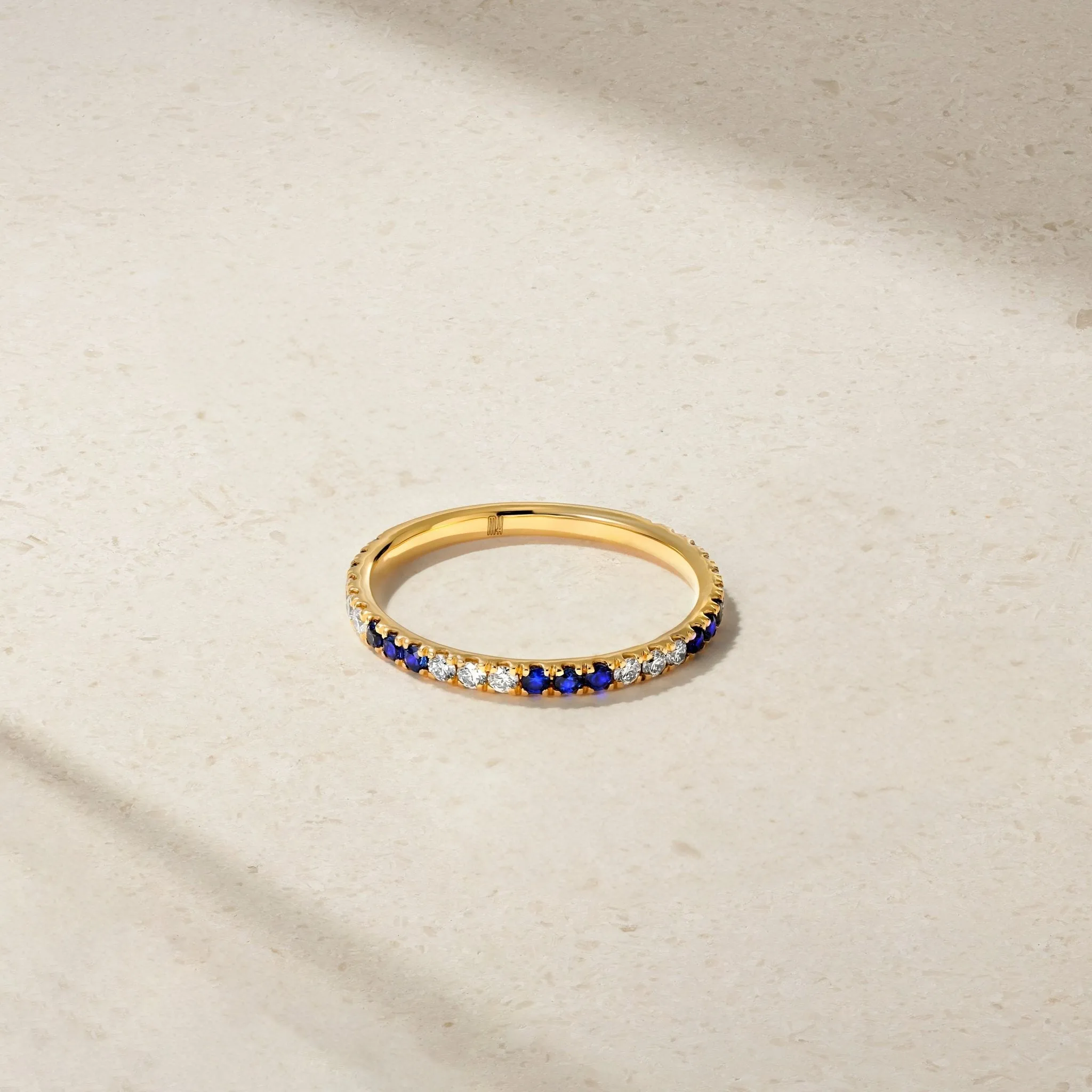 Thread Sapphire and Diamond Ring