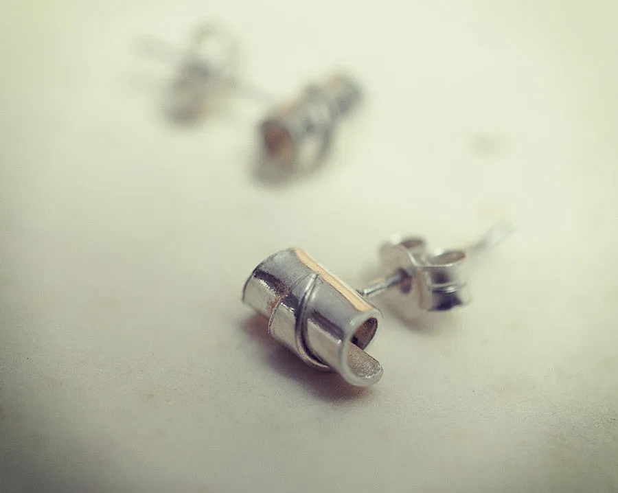 Tiny taper stud earrings