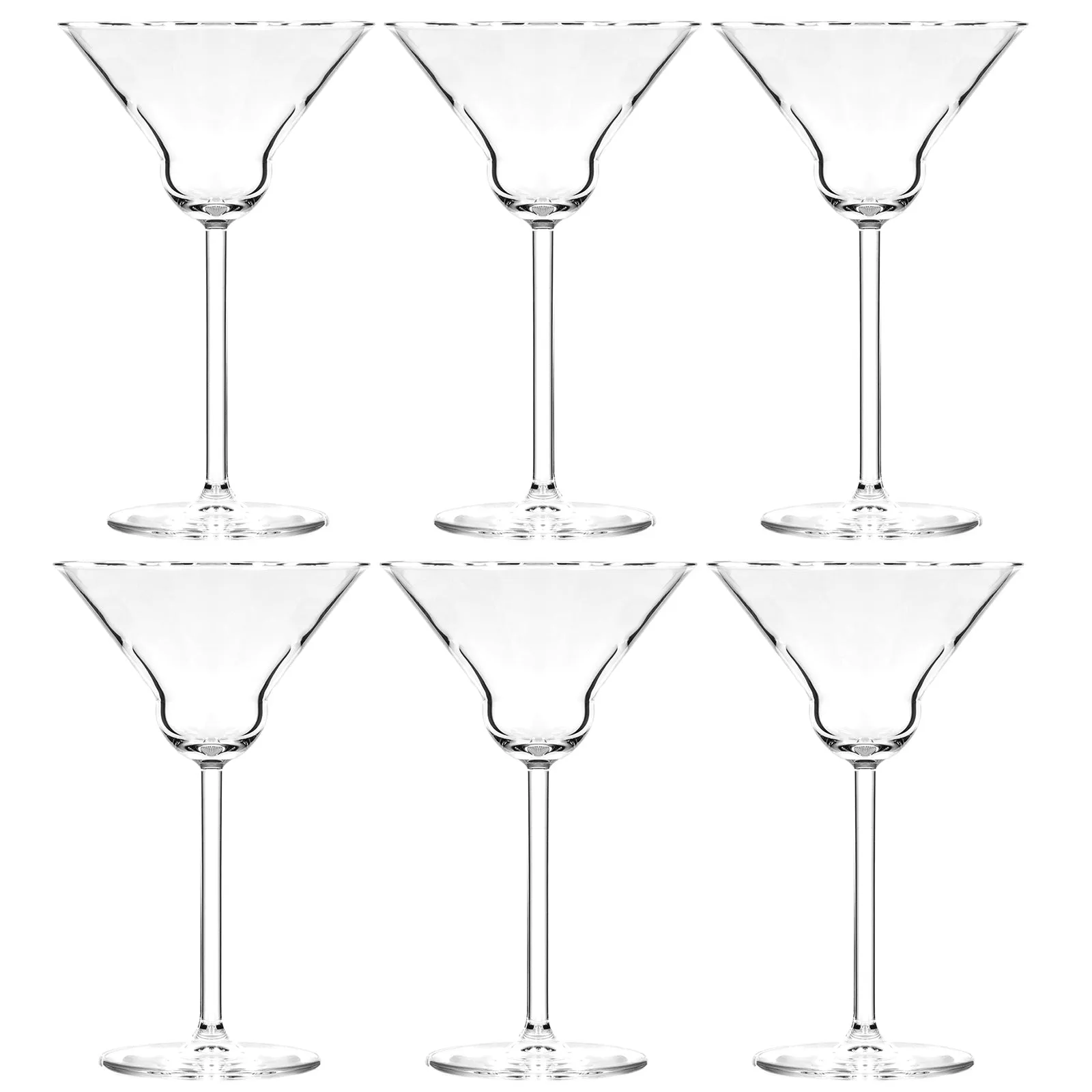 Traditional Crystal Martini Glasses - Cocktail Barware Collection, 7-Ounce, Set of 6