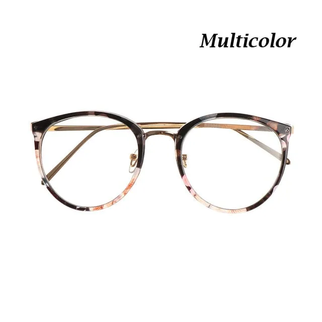 Trendy Round Metal Framed Fashion Eyewear With Clear Lenses