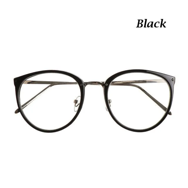 Trendy Round Metal Framed Fashion Eyewear With Clear Lenses