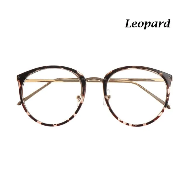 Trendy Round Metal Framed Fashion Eyewear With Clear Lenses