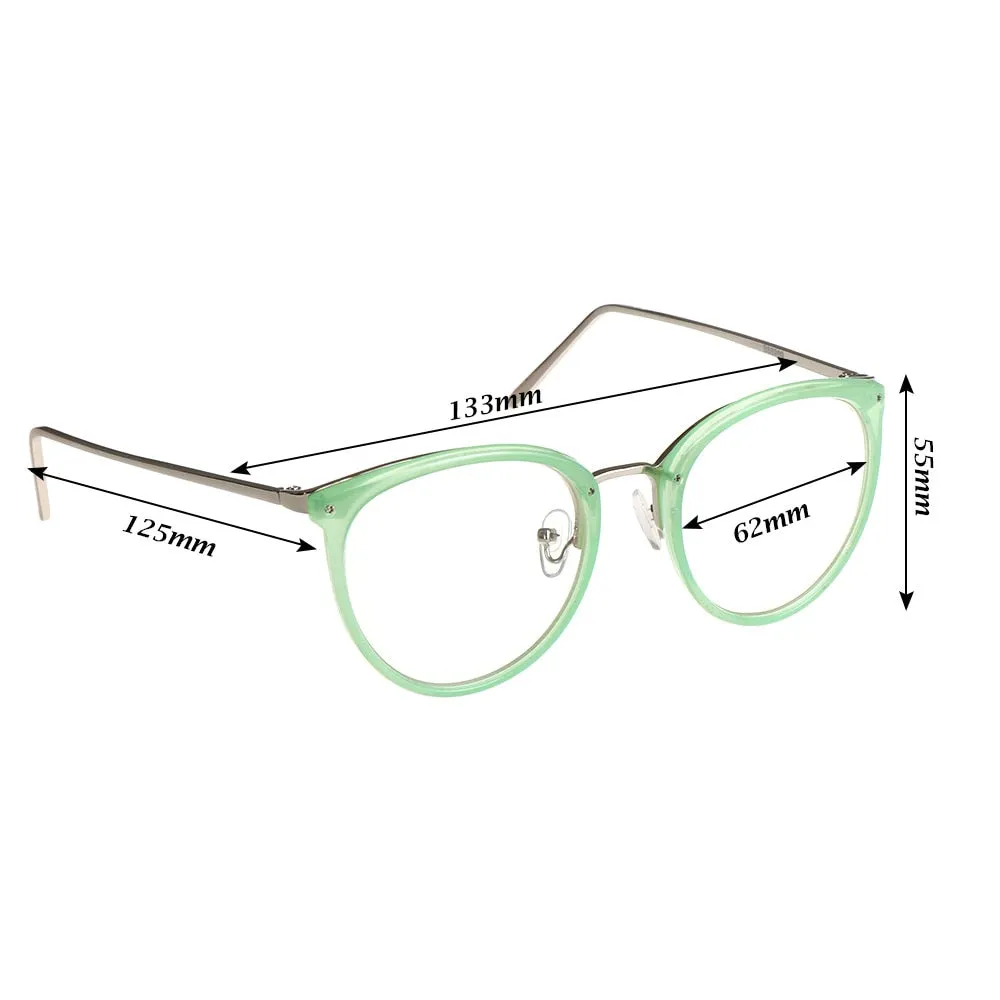 Trendy Round Metal Framed Fashion Eyewear With Clear Lenses