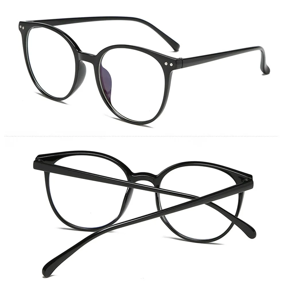 Trendy Round Metal Framed Fashion Eyewear With Clear Lenses