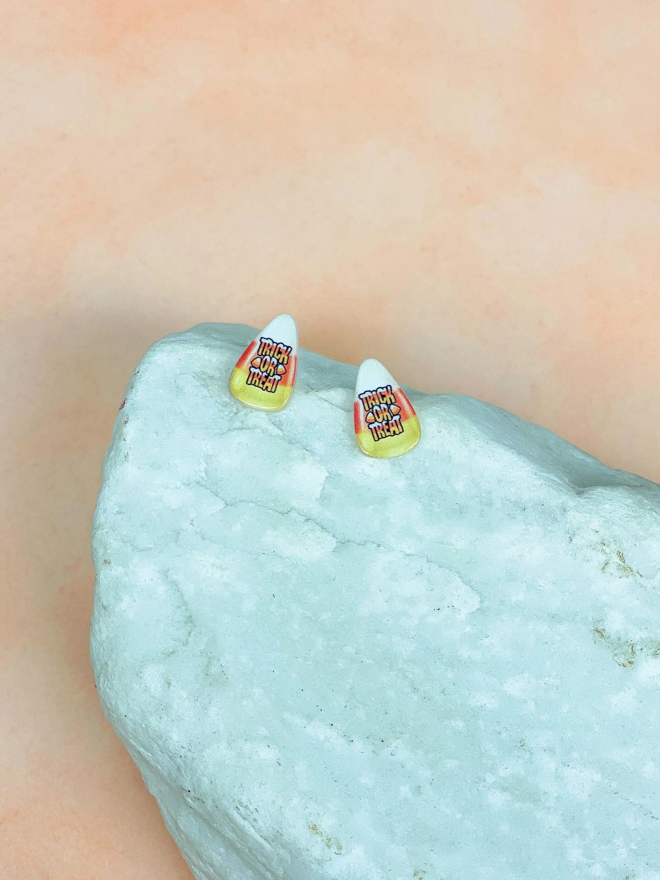 'Trick or Treat' Candy Corn Stud Earrings